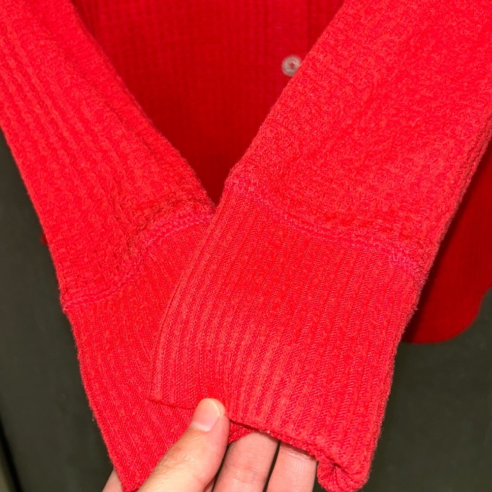 🟪Firm Price🟪 Tommy Hilfiger Tie-Hem V-Neck orange Top - Picture 15 of 17